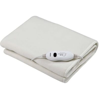 Tristar BW-4753 Elektrisch Onderdeken - Fleece, 2 Warmteniveaus, Oververhittingsbeveiliging - Wasmachinebestendig, Voor 1 Persoon, 150 x 80 cm, Inclusief Afneembare Warmteregelaar