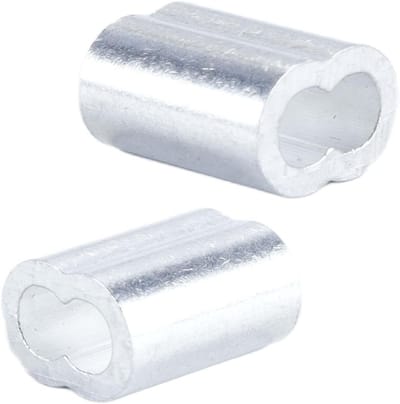 10 stuks 3mm Aluminium Dubbele Slangklemmen voor Kabel en Touw - Sterk en Duurzaam