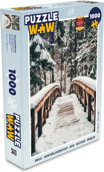 Puzzel Brug - Winterlandschap - Bos - Natuur - Sneeuw - Legpuzzel - Puzzel 1000 stukjes volwassenen