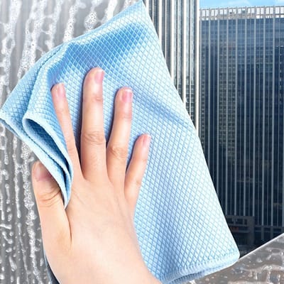 Waledano® 2 Stuks Microvezeldoeken - Schoonmaakdoekjes - Spoorloos Schoonmaakdoekjes - Reinigingsdoekjes - Ramen wassen zonder strepen - 40 x 30 cm - Autodoeken - Blauw