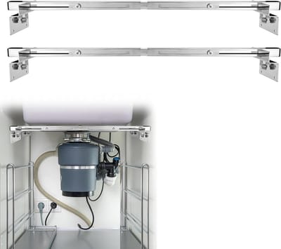 Verstelbare RVS Onderbouw Spoelbak Steunbeugels voor Keukeninstallatie - Geschikt voor Zware Spoelbakken tot 150kg, 70cm-100cm