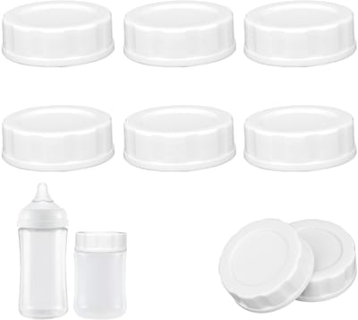Dailygoods- Flessendoppen 6 Stuks - Vervangende Deksel - Babyflessen - Reizen - Opslag - PP/Siliconen Materiaal - Flesdeksels