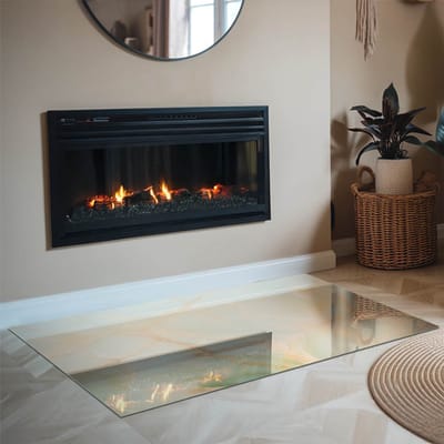 Coloray Vloerplaat Houtkachel - Onderplaat Kachel - 120 cm x 80 cm - Houtkachel Vloerplaat - Turkoois Vloerplaat Kachel - Onderplaat - Vloerplaat voor Houtkachel - Vloerplaat Open Haard - Onderplaat Voor Houtkachel
