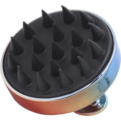 Siliconen Massage Haarborstel Shampoo Kam Hoofdhuid Exfoliator Masseerder voor Haarwassen Verloopkleur black