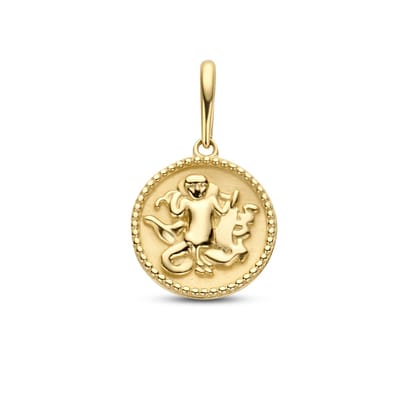 New Bling 9NBG-0282 Gouden Sterrenbeeld - Maagd - 10 mm Doorsnee - 14 karaat - Goud