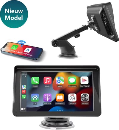 Carplay Scherm - 7 Inch (18CM) - Navigatiesysteem Auto - Apple Carplay & Android - Carplay Scherm Universeel - Mirror Link - Draadloze Verbinding - Multimedia Autoradio