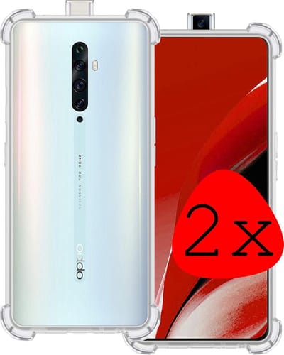 Hoesje 2 Stuks - Geschikt voor OPPO Reno 2Z - Sterk & Shockproof - Siliconen Case - Back Cover - Telefoon Hoes Shock Proof - Transparant