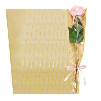 Bloemenzakjes voor boeket - Bloemenverpakking Kraftpapier - Bloemen Presenteren - Met Doorzichtig Venster - 40 x 12 x 4 cm
