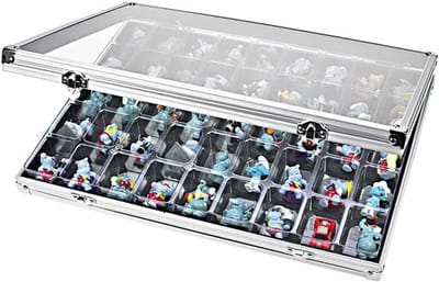 Verzamelvitrine Aluminium - Opbergkastje - Collecties Presenteren - 45 Vakken - 39.5 x 30 cm - Aluminium