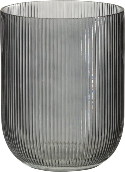 J-Line vaas Gestreept - glas - zwart - medium