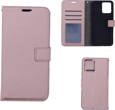 LuxeBass Hoesje geschikt voor RealMe 8 Pro - Boekhoesje met kaartvakken - Rose goud gsm hoesje - telefoonhoes - telefoonhoesjes