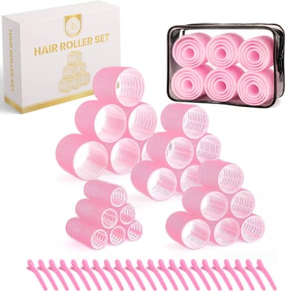 BeBliss Haar Roller Set - Krulspelden - Kleefrollers - Zelfklevend - Heatless Curls - 48 delig - Roze - Incl. Haarklemmen