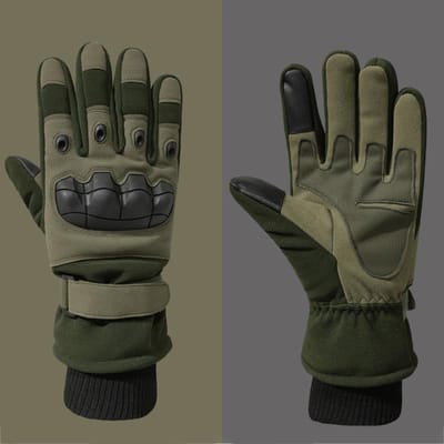 Winter Heren Tactische Handschoenen Fietsen Skiën Shell Break Fleece Veld Thermisch Touchscreen Leger Dames Handschoenen Training Sport Handschoen M groen