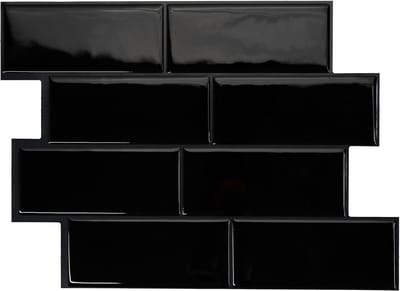 Smart Tiles Zelfklevende keuken achterwand voor keuken en badkamer Metro Zwart 4 29,34x21,28 cm