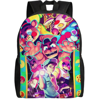 FNAF Horror Game Rugzak Mannen Lichtgewicht Rugzakken Polyester Streetwear Middelbare School Tassen Reizen Kleurrijke Rugzak (as the picture,as picture)