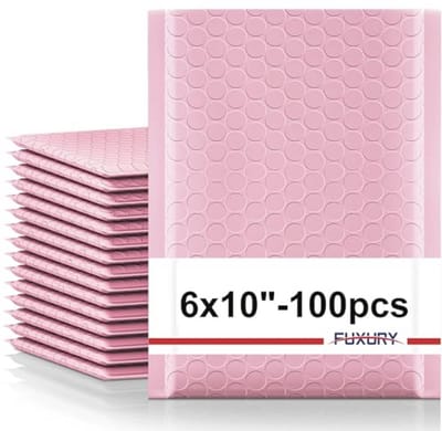 Lichtroze Bubbel Enveloppen 6x10" - 100 Stuks - Zelfsluitende Verzendzakken voor Verpakking, Verzenddiensten en Kleine Bedrijven