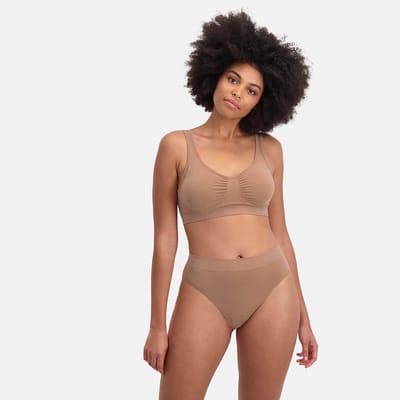 Bamboo Basics Naadloze Slip Belle - 3-pack - Tan Slip - Maat S - Bamboe Ondergoed Dames Naadloos - Bamboe Slips