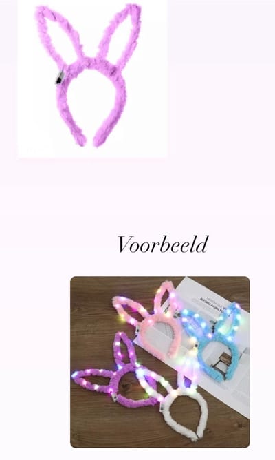 Akyol - Konijnen hoofdband paars– Konijn – lichtgevende haarband – vacht - dieren - oren-konijn diadeem- – oren konijn - carnaval verkleden - feest - haarband - carnaval - diadeem - festival - accesoires – verjaardag – verassing – cadea