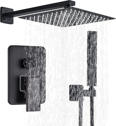 Inbouwdouchesysteem met vierkante douchekop 12 inch ABS-kunststof handdouche Doucheset voor badkamer