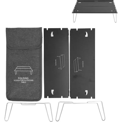 Opvouwbare Campingtafel Outdoor Draagbaar Aluminiumlegering Ultralicht Mini Opvouwbare Tafel Multifunctioneel black