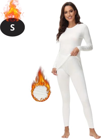 Bovista Thermokleding Dames - Thermobroek - Thermoset - Thermolegging - Winter - Thermoshirt - Ivoorwit - S