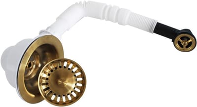Ronde Afvoerzeef 114mm Wastafel Overloop In Geborsteld Goud