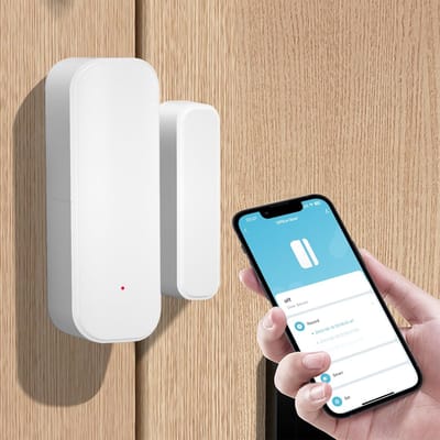 Ynkkvre - DeurAlarm & Deur Sensor – Magnetisch Alarm Slimme Huis Beveiliging – Alarmsysteem voor Deur en Raam – Compatibel met 2.4GHz Wi-Fi – Real-time Mobiele Notificaties – Eenvoudige DIY Installatie – Batterij inbegrepen