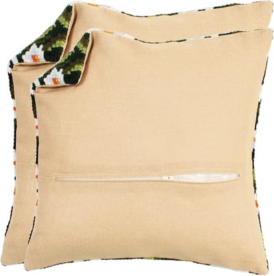 Vervaco - Kussenrug met rits - ecru set van 2 - PN-0231003 - Borduren - Borduurpakket - Borduurpakket volwassenen - Borduurpakket kind