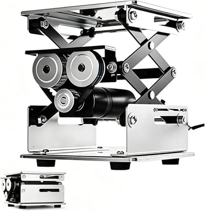 Elektrische Hefplatform - Schaartafel Hefkrik - Precisie Positionering - Afstandsbediening - 200x200mm 10kg - Zilver