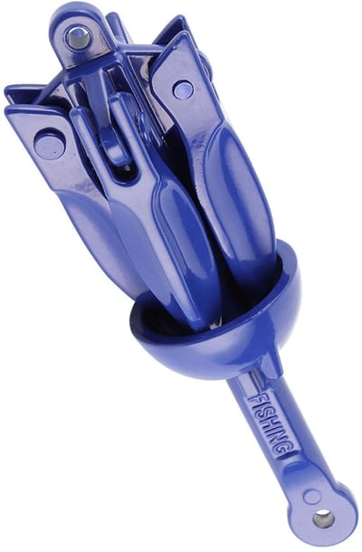 Dailygoody - Bootanker - Opvouwbaar Aluminium Anker - Draagbaar en Lichtgewicht - 4 Tines - Geschikt voor Zeilboot Kajak en Kano - 4Kg