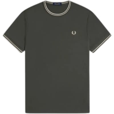 T-shirt met dubbel contrasterend biesje Fred Perry