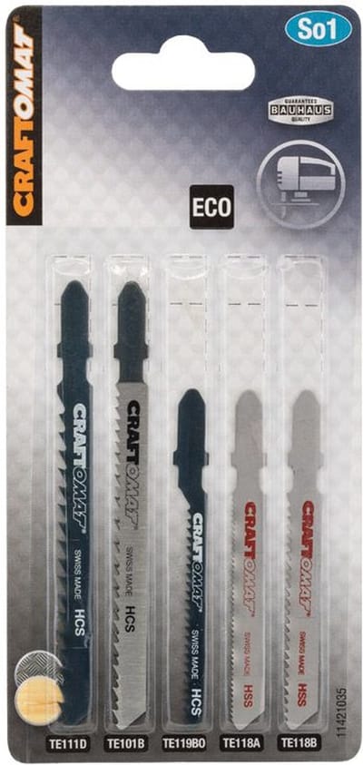 CRAFTOMAT decoupeerzaagblad - Assorti - Hout en metaal - T schacht - 5 stuks