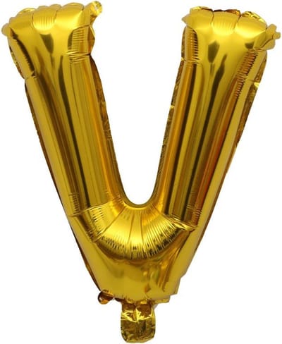 Folieballon / Letterballon Goud  - Letter V - 41cm