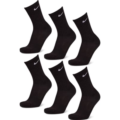 Nike Everyday Cushioned Crew 6 Pack Sokken Unisex - Zwart - Maat 34 - 38
