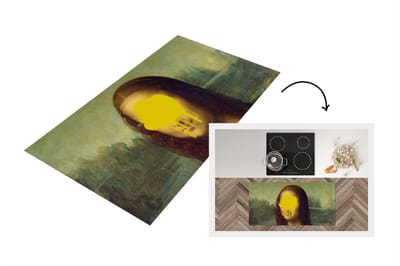 Keukenloper - Loper keuken - Mona Lisa - Da Vinci - Geel - 120x60 cm - Keukenloper vinyl