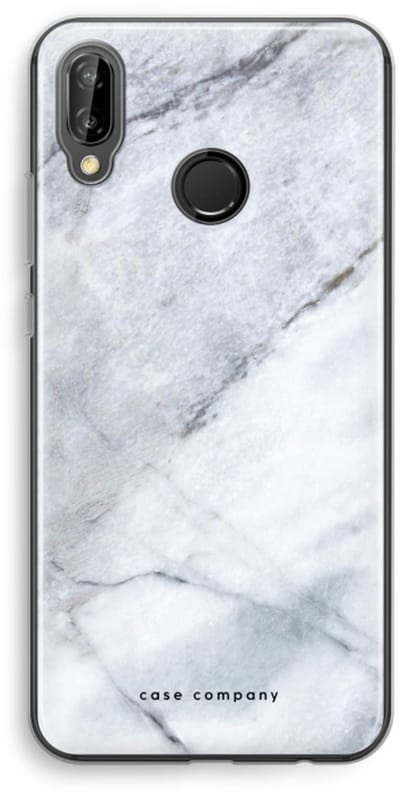 Case Company® - Hoesje geschikt voor Huawei P20 Lite hoesje - Witte marmer - Soft Cover Telefoonhoesje - Bescherming aan alle Kanten en Schermrand