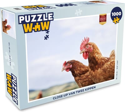 Puzzel Close-up van twee kippen - Legpuzzel - Puzzel 1000 stukjes volwassenen