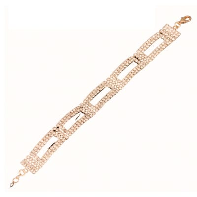 Strass -Armband -goudkleurig- 18 cm - Charme Bijoux
