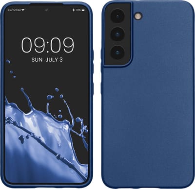 kwmobile telefoonhoesje geschikt voor Samsung Galaxy S22 - Hoesje voor smartphone - Back cover in metallic donkerblauw