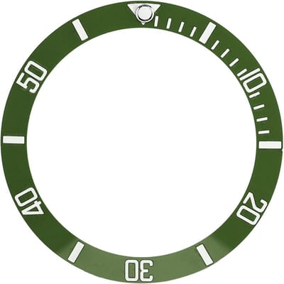Pièce de rechange pour bague d'insertion de lunette en aluminium pour montre-bracelet vert