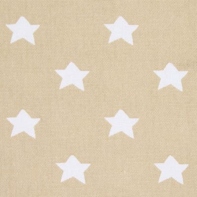 Homescapes stof per meter sterren beige 150 cm breed 100% katoen