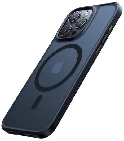 Torras geschikt voor iPhone 15 Pro Max MagSafe compatibel Shockproof hoesje - Doorzichtig Mat Zwart
