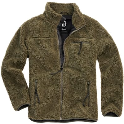 Brandit Tussenseizoensjas - Teddy Fleece Jacke - S tot XXL - voor Mannen - olijf
