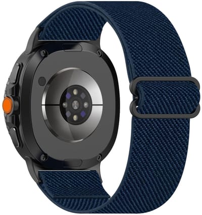Nylon bandje - geschikt voor Samsung Galaxy Watch 8 (40mm) / Galaxy Watch 8 (44mm) / Galaxy Watch 8 Classic - elastisch - donkerblauw