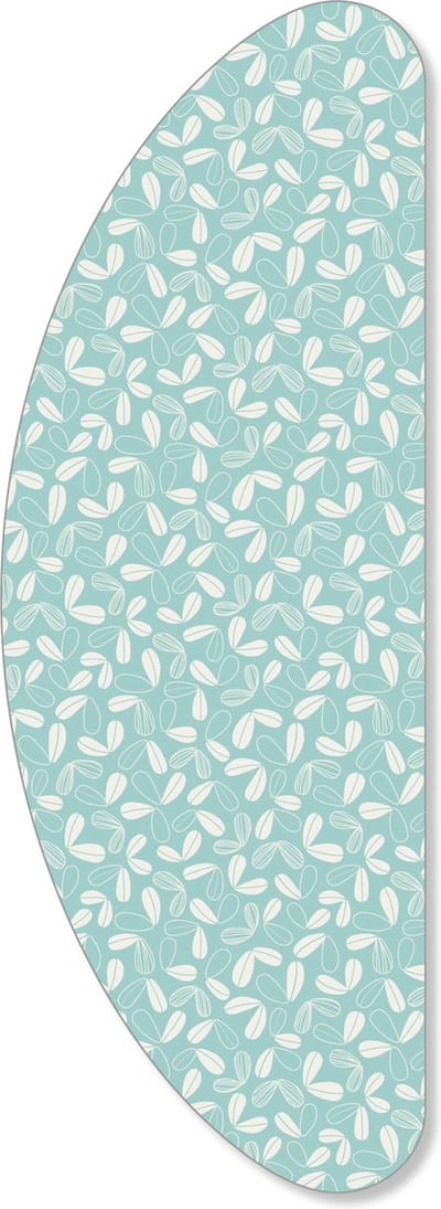 Strijkplankhoes Banaan Model + Molton - 160 x 57cm - Turquiose Blaadjes