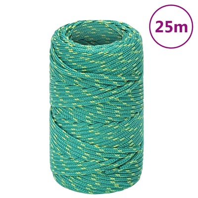 vidaXL - Boottouw - 2 - mm - 25 - m - polypropyleen - groen