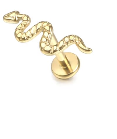 Piercing voor Oor - Kleur: Goud - Formaat: 12 x 6 MM - Titanium - Tragus / Kraakbeen / Helix / Conch - Oorpiercing - Piercing Sieraad - Hoge Kwaliteit - Labret Piercing - Luxe Sieraad - Oorbellen