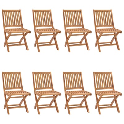 vidaXL - Opklapbare - stoelen, - 8 - stuks, - massief - teakhout