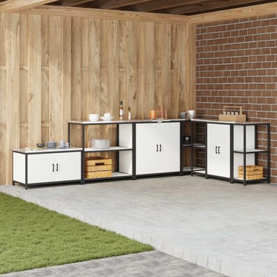 vidaXL - Keukenplankeenheid - HATTEM - Wit - 90 - x - 50 - x - 92 - cm - Staal