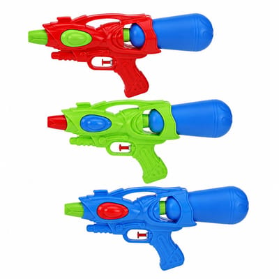 Waterpistolen Set van 3 – Watergeweer 30 cm – Rood, Groen & Blauw – PP Kunststof – Met Trekkermechanisme – Zomerspeelgoed